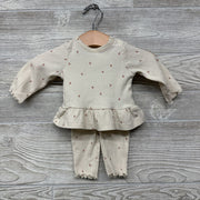 Ribbed Peplum Shirt & Pants Flowers NB