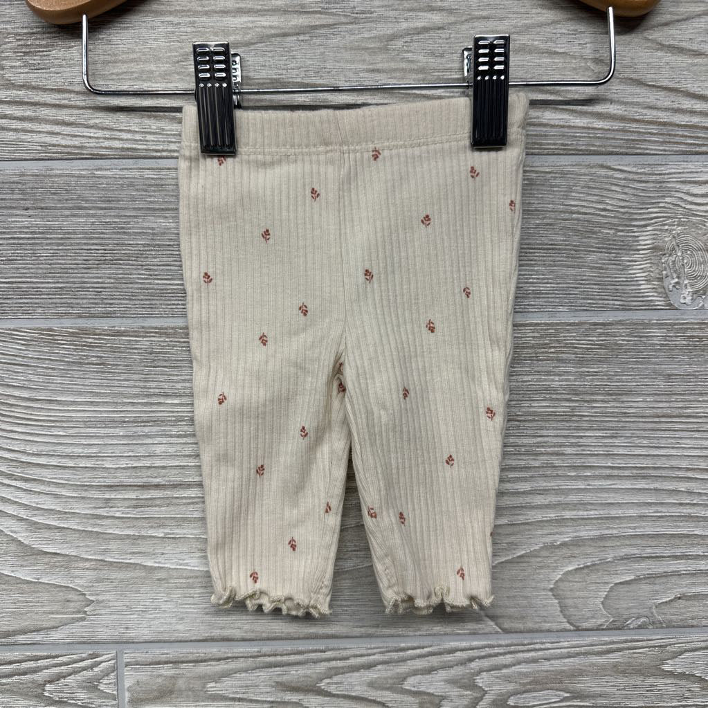 Ribbed Peplum Shirt & Pants Flowers NB