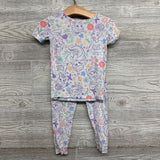 2 Pc Bamboo Pj Princess & Flowers 4t