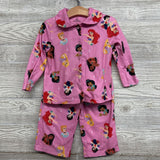 2 Pc Button Up Fleece Pj Princess 3t