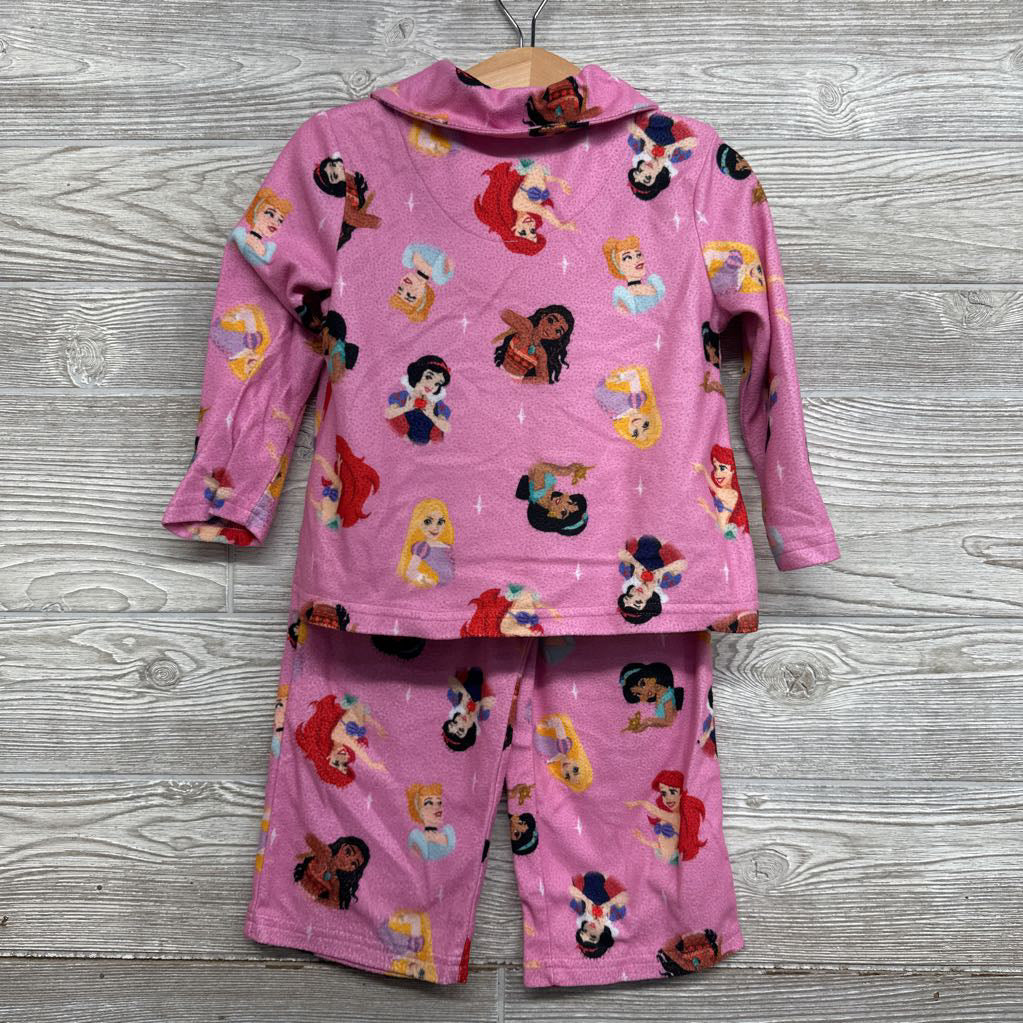 2 Pc Button Up Fleece Pj Princess 3t