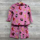 2 Pc Button Up Fleece Pj Princess 3t