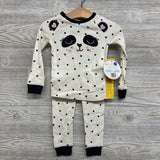 NEW 2 Pc Pj Panda & Hearts 2t