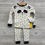 NEW 2 Pc Pj Panda & Hearts 2t