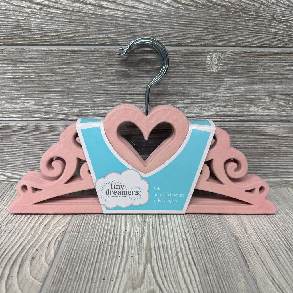 NEW 5 Pk Flocked Non Slip Tiara Hangers
