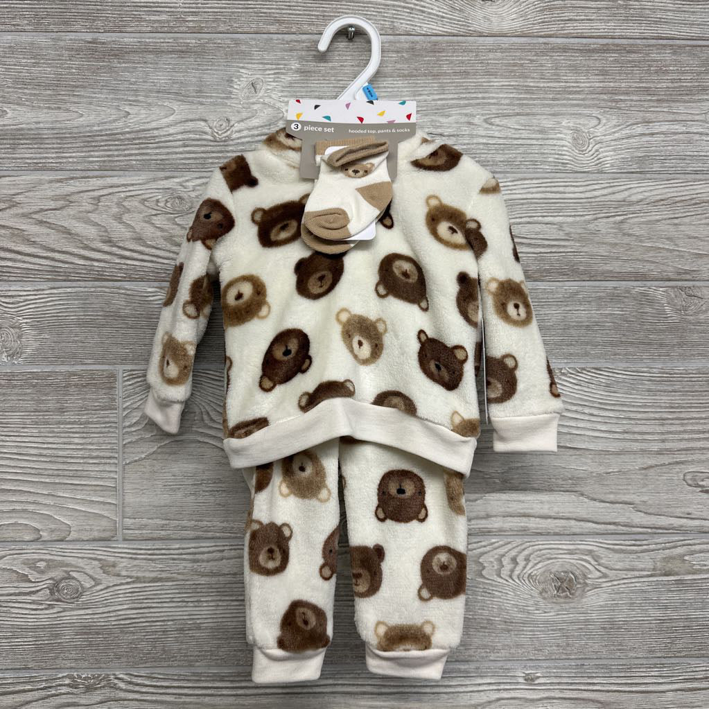NEW 3 Pc Outfit Plush Bears & Socks 6M