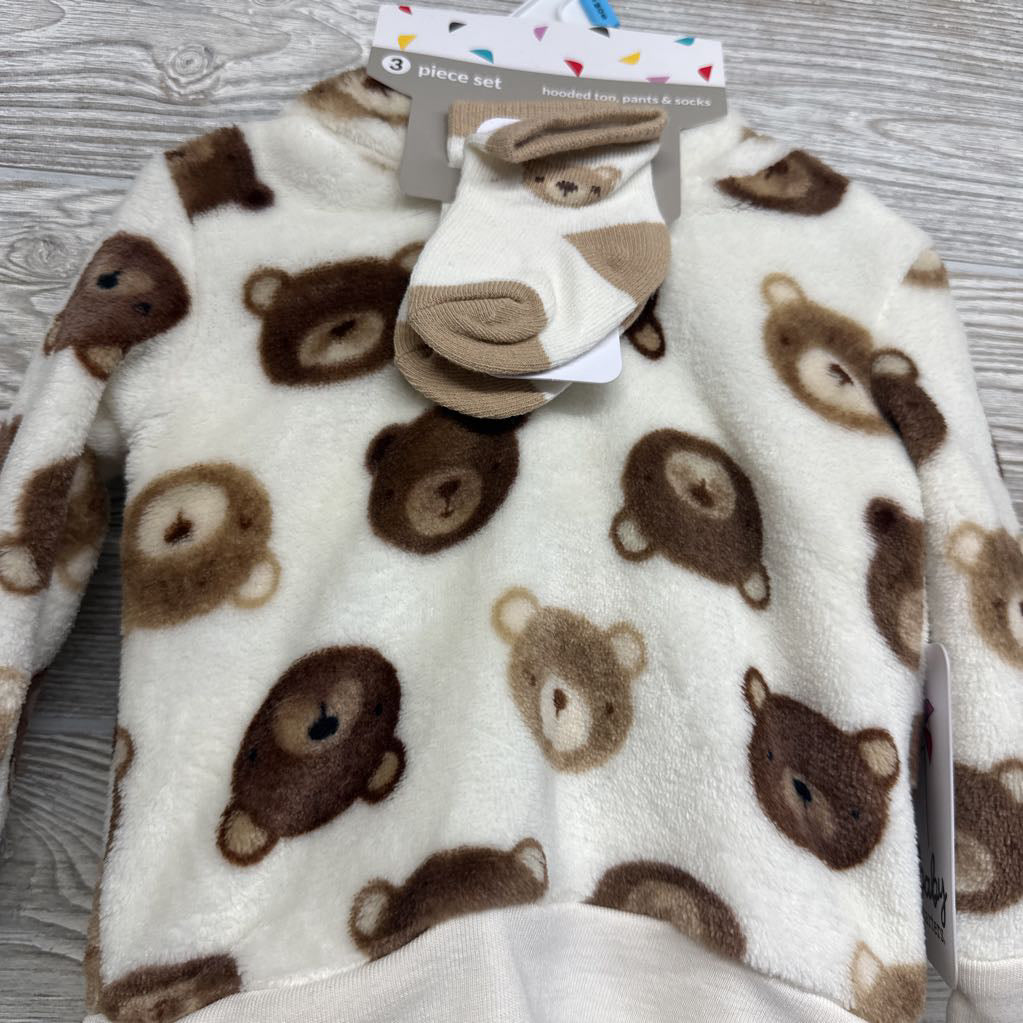 NEW 3 Pc Outfit Plush Bears & Socks 6M
