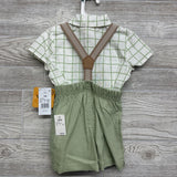 NEW Button Up Shirt Winnie The Pooh & Suspender Shorts 18M