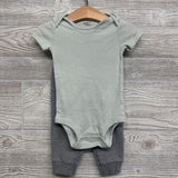 Button Up Quilted Jacket, Bodysuit & Pants 12M