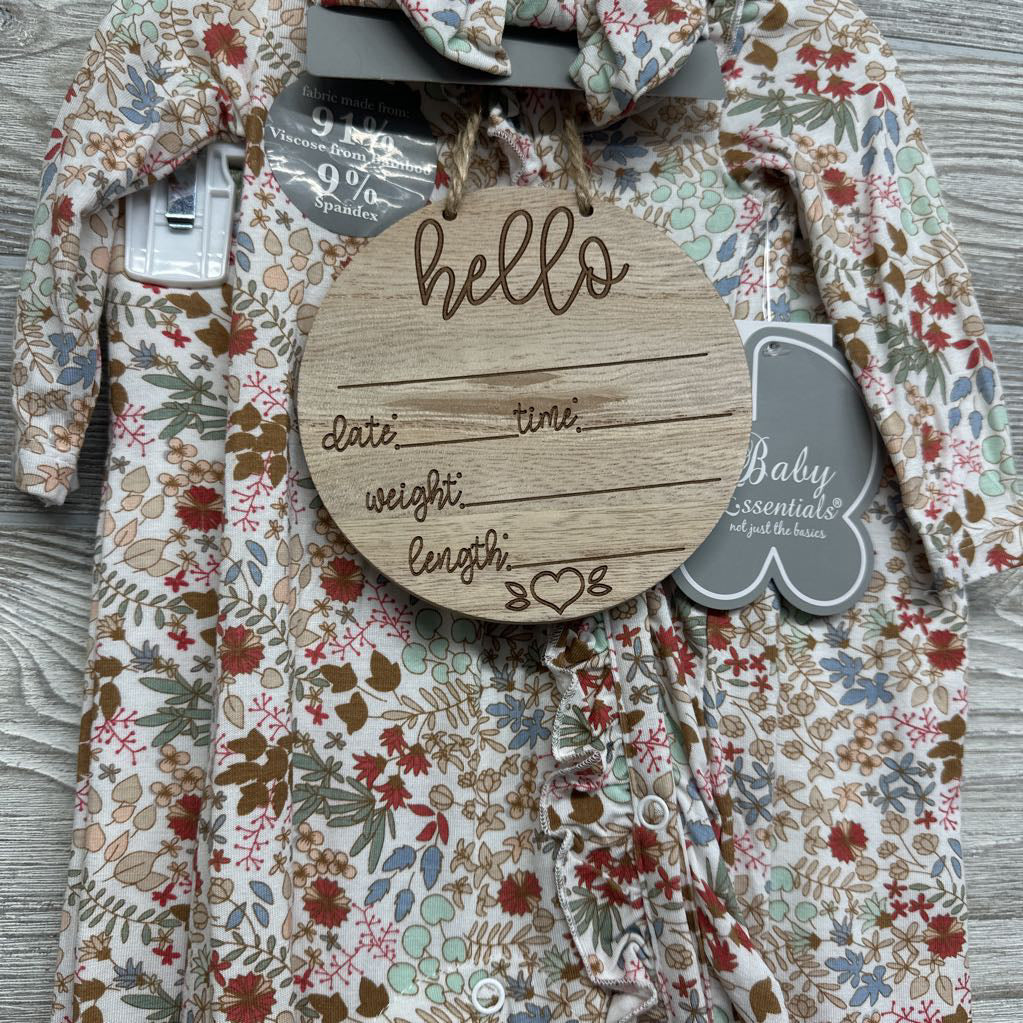 NEW Viscose Flower Sleeper, Swaddle Blanket, Headband & Milestone Disks