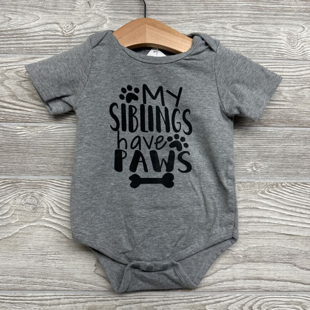 Bodysuit My Siblings Have Paws 6M