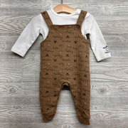 Ribbed Overalls & LS Shirt Minnie Mouse 6-9M