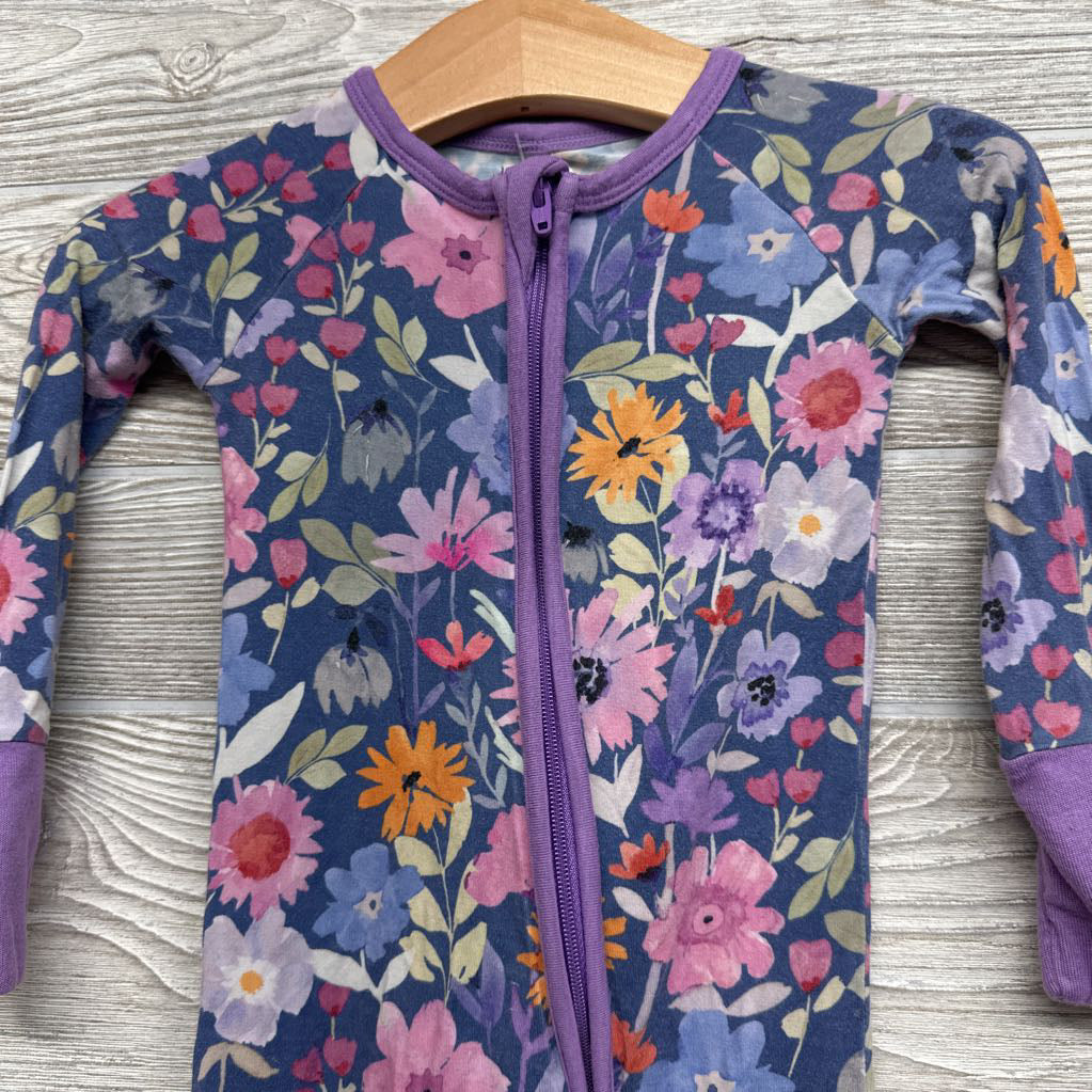 Bamboo Footie Sleeper Flowers 6-12M