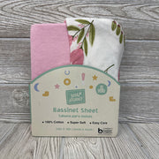 NEW 2 Pk Bassinet Sheets Flowers & Solid