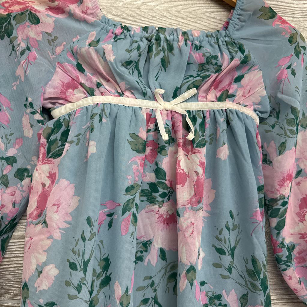 NEW Sheer Dress Flowers 7-8