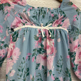 NEW Sheer Dress Flowers 7-8