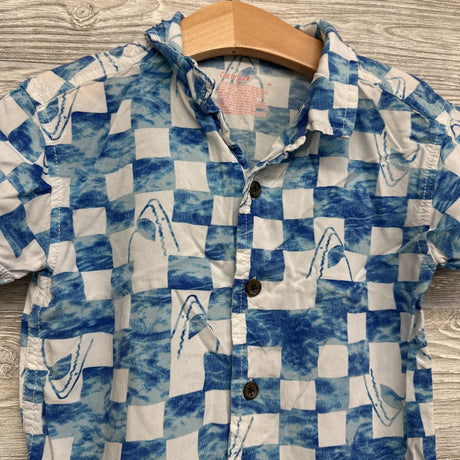 Button Up SS Shirt Sharks 4t