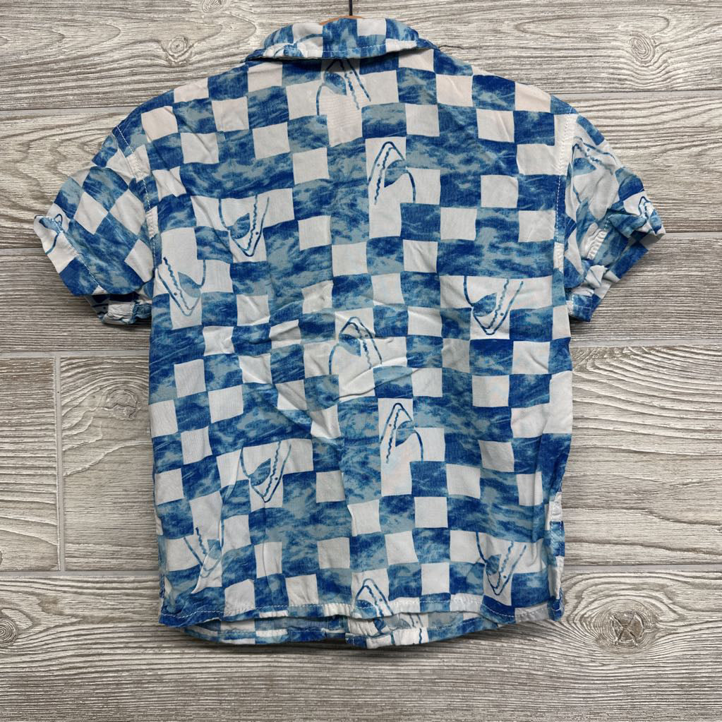 Button Up SS Shirt Sharks 4t