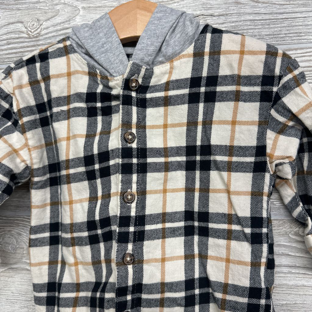 Plaid Button Up Shirt W/ Hood 18M