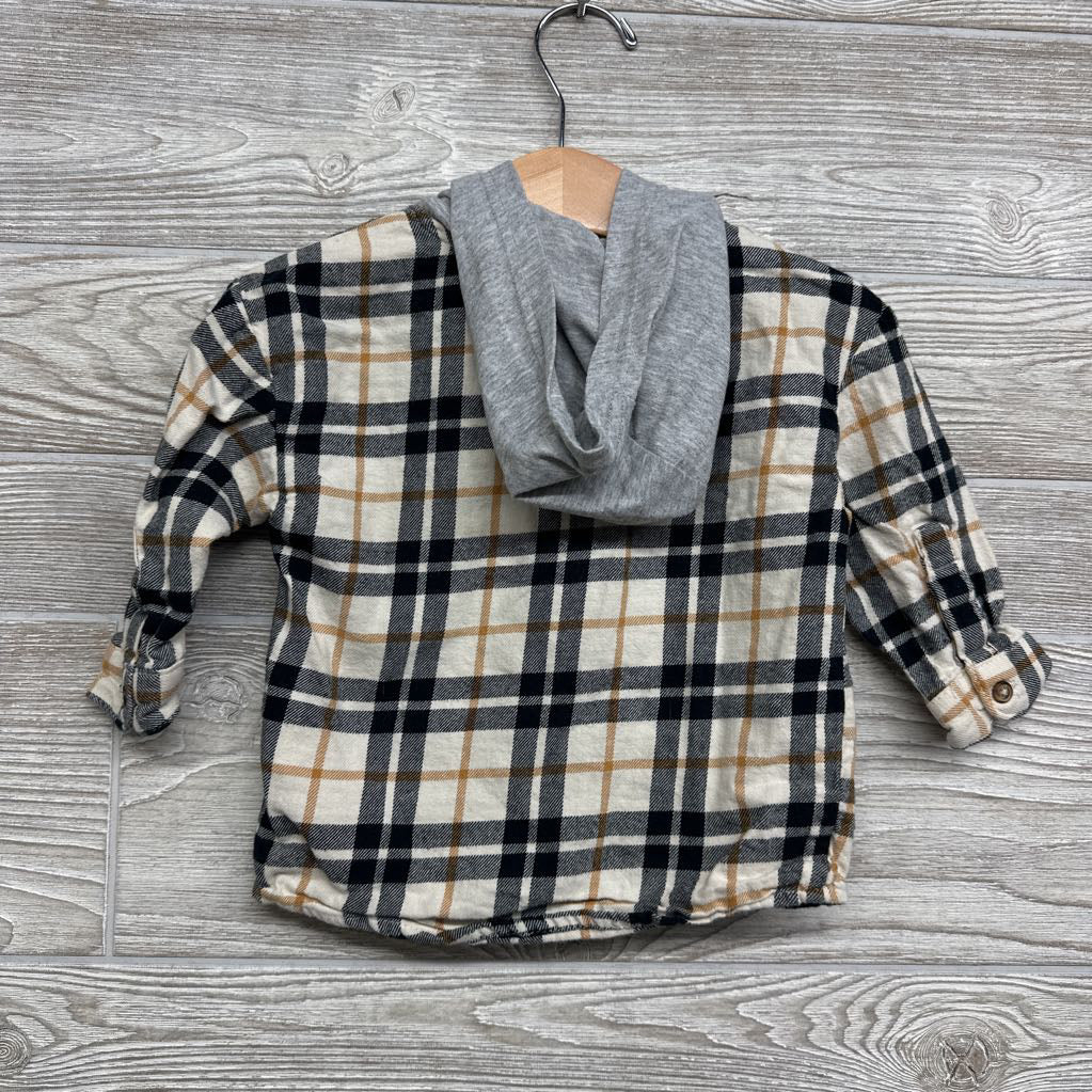 Plaid Button Up Shirt W/ Hood 18M