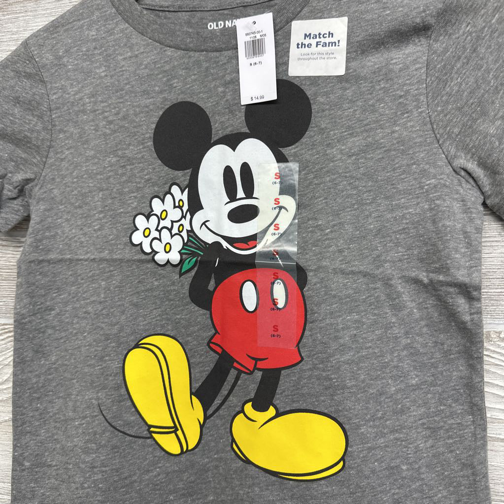NEW Shirt Mickey Mouse W/ Flowers 6-7