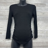 Ruched Ribbed LS Shirt Small