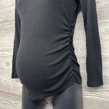 Ruched Ribbed LS Shirt Small