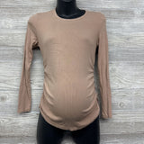 Ruched Ribbed LS Shirt Small