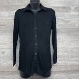 Ribbed Button Up Collar Shirt Small