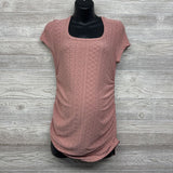 Pointelle Ruched Shirt Large
