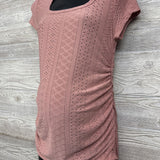 Pointelle Ruched Shirt Large