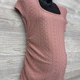 Pointelle Ruched Shirt Large