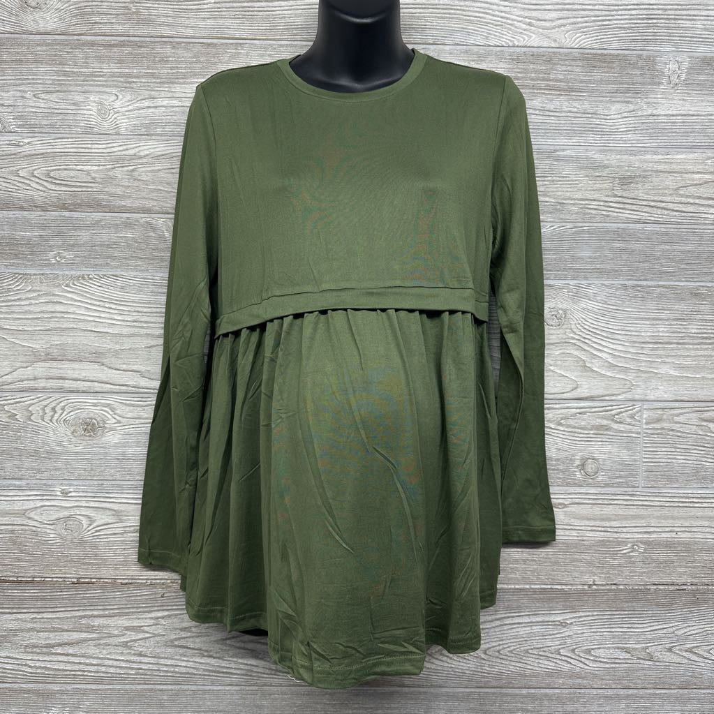 NEW Pleated LS Shirt Large