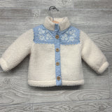 Sherpa Button Up Embroidered Flowers 3-6M