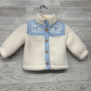 Sherpa Button Up Embroidered Flowers 3-6M