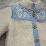 Sherpa Button Up Embroidered Flowers 3-6M