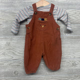 Corduroy Overalls & LS Striped Shirt 3M