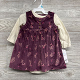 NEW Plush Jumper & LS Shirt Flowers 6M