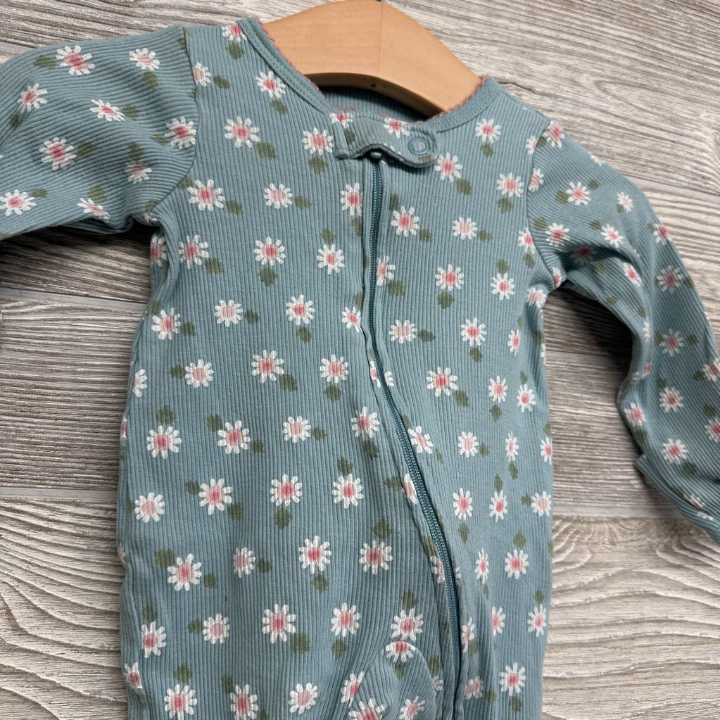 Ribbed Sleep N Play Flowers NB