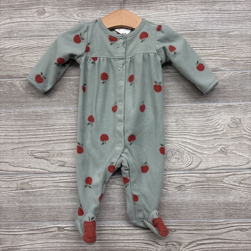 Snap Fleece Coverall Apples 0-3M