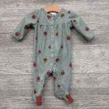 Snap Fleece Coverall Apples 0-3M