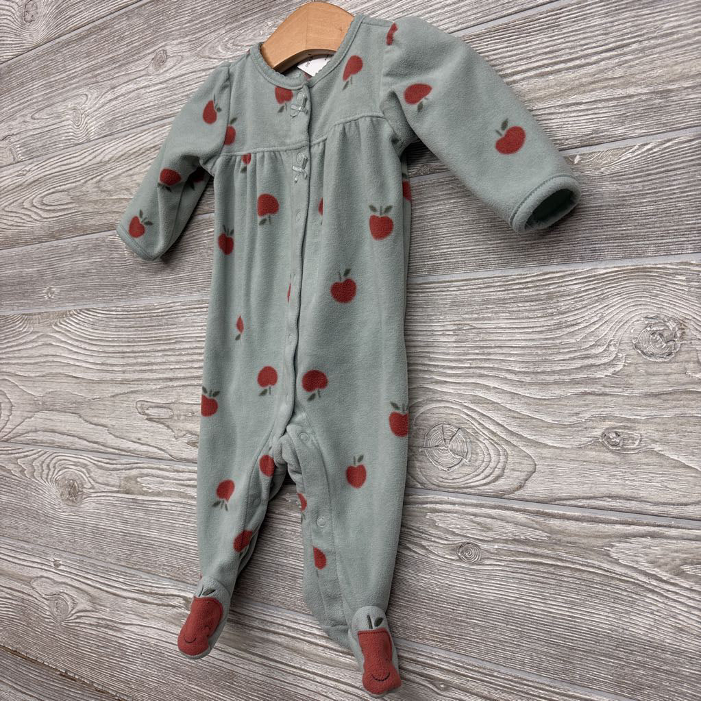 Snap Fleece Coverall Apples 0-3M