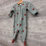 Snap Fleece Coverall Apples 0-3M