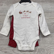 NEW LS Bodysuit & Pants My First Christmas 0-3M