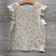Ruffle Shoulder Shirt Palm Trees 8