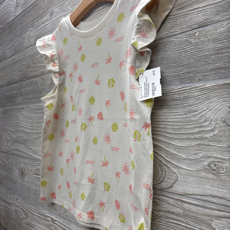 Ruffle Shoulder Shirt Palm Trees 8