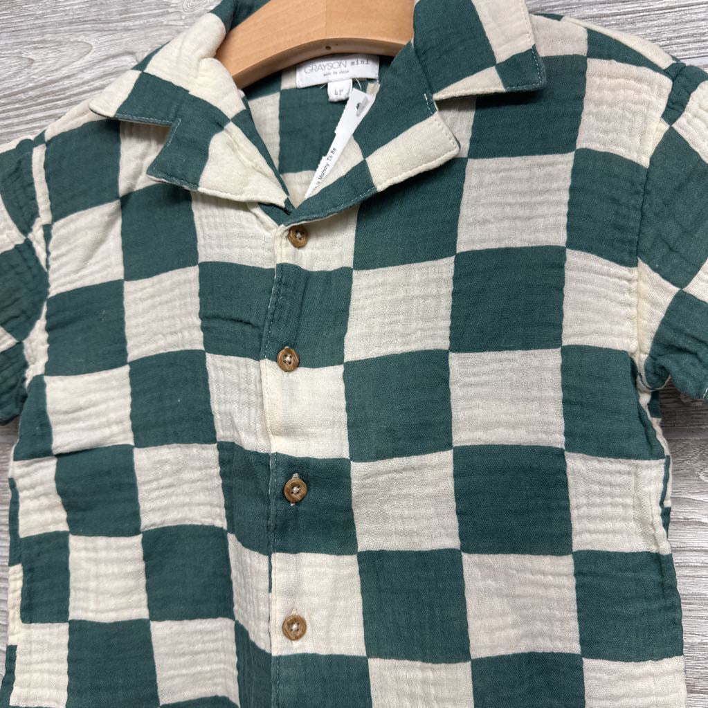 Muslin Button Up SS Shirt & Shorts 4t