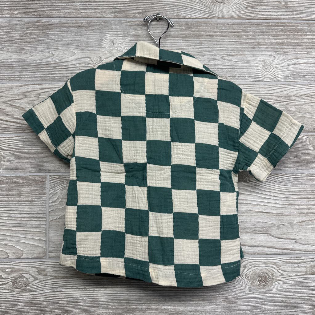 Muslin Button Up SS Shirt & Shorts 4t