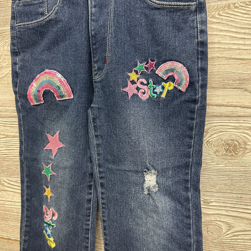 Jeans Sequin Rainbow Patch Embroidered Stars 7