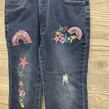 Jeans Sequin Rainbow Patch Embroidered Stars 7